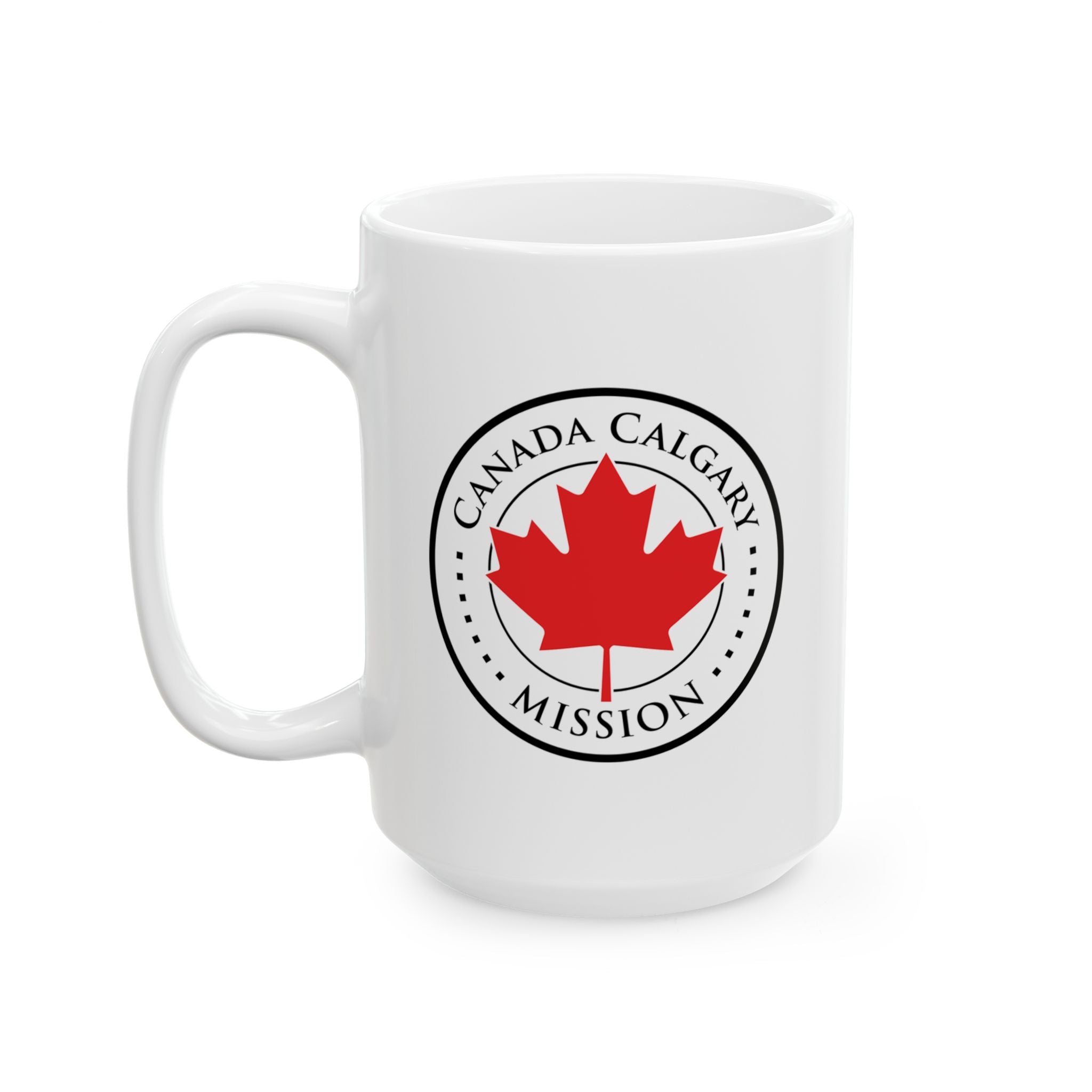 Canada Calgary Mission Circular Flag White Ceramic Mug - Latter-Day Saint LDS Missionary Gift - Book of Mormon