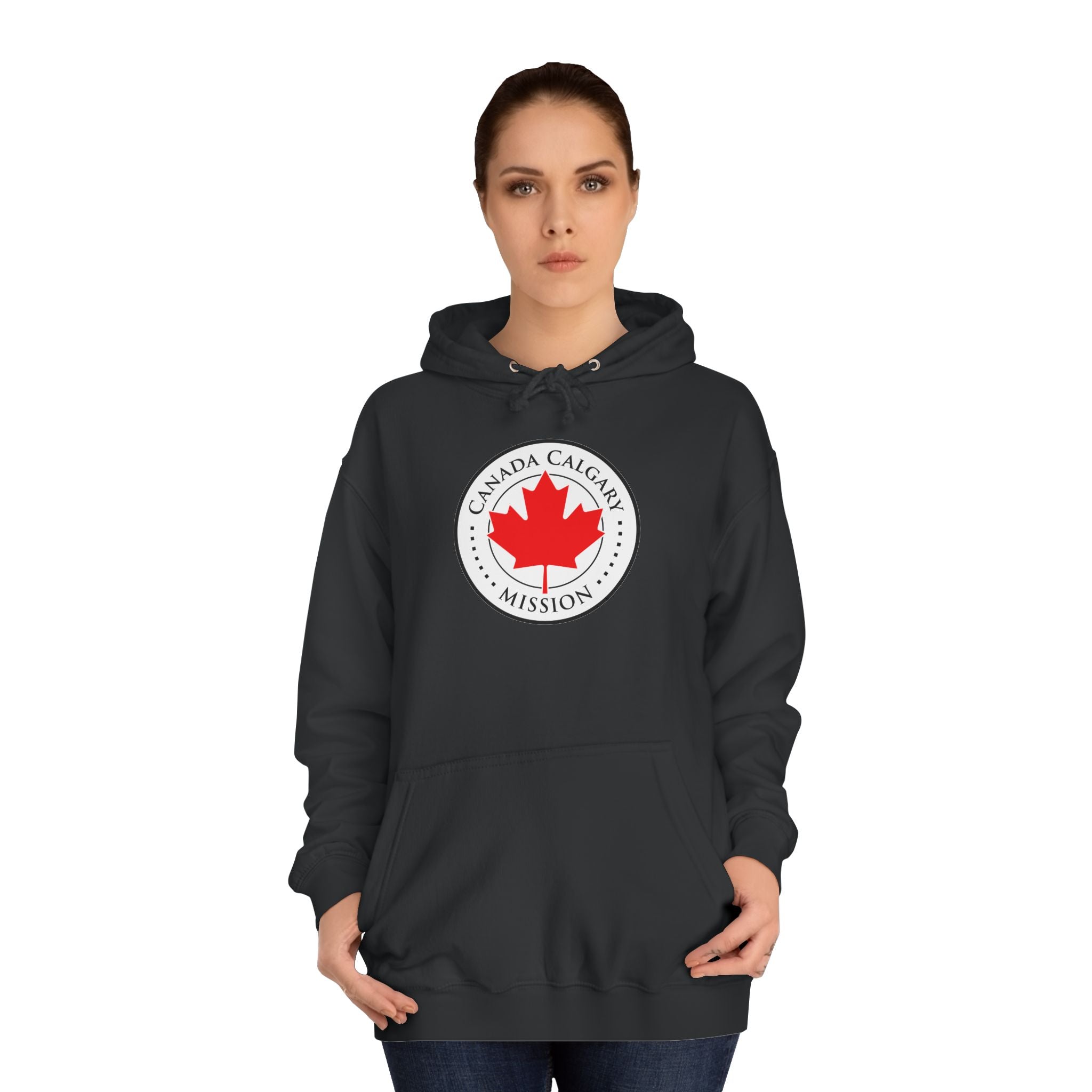 Canada Calgary Mission Flag Logo (White Border) College Hoodie - Latter-Day Saint LDS Missionary Gift - Book of Mormon