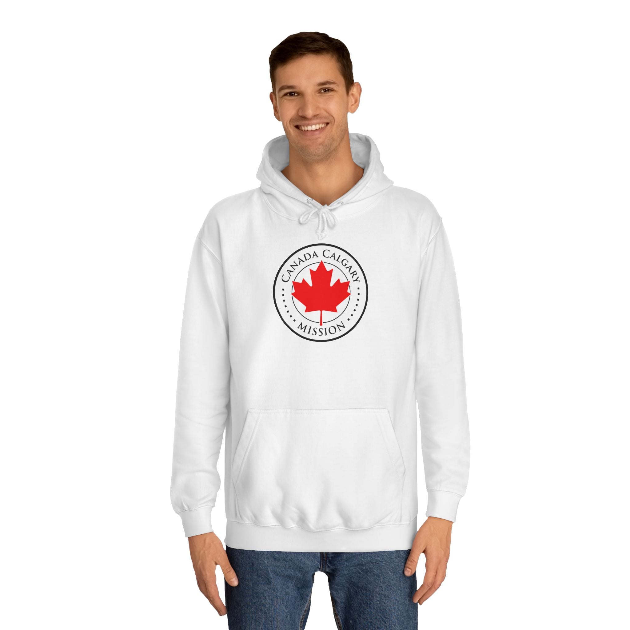 Canada Calgary Mission Flag Logo (White Border) College Hoodie - Latter-Day Saint LDS Missionary Gift - Book of Mormon