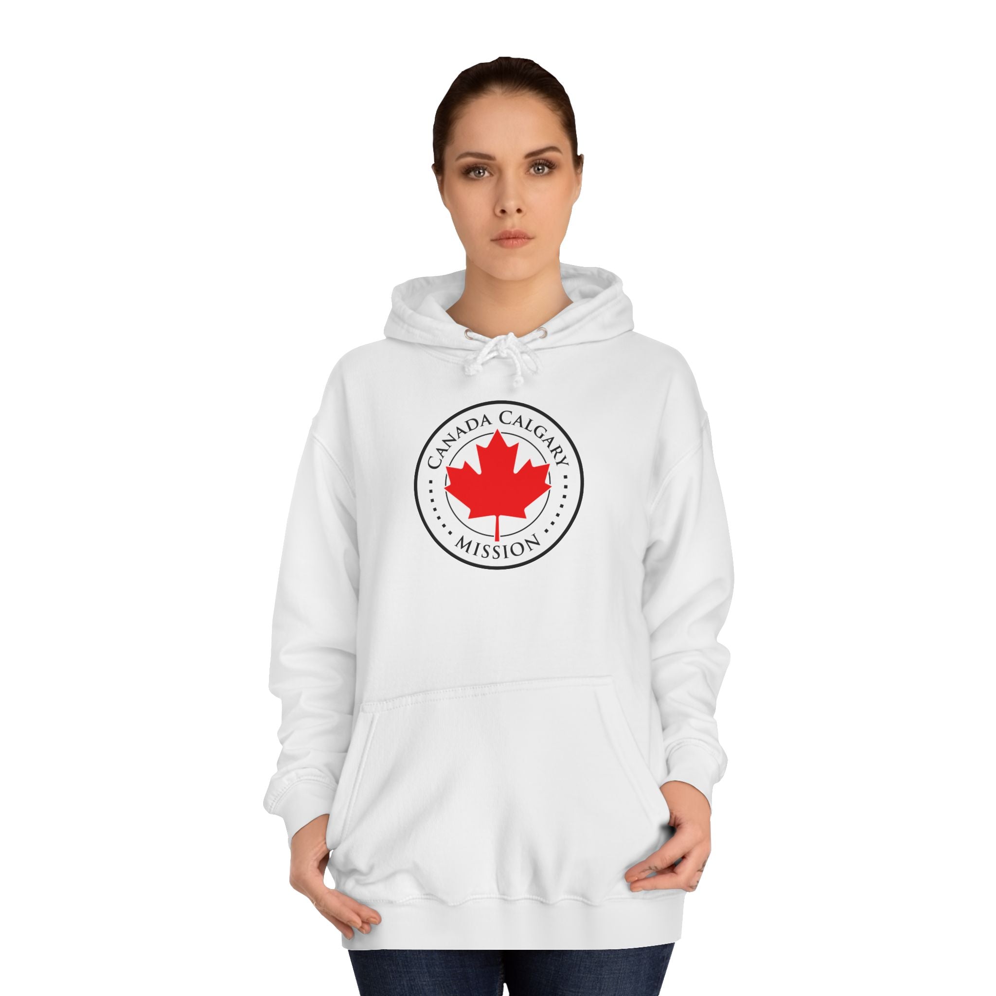 Canada Calgary Mission Flag Logo (White Border) College Hoodie - Latter-Day Saint LDS Missionary Gift - Book of Mormon