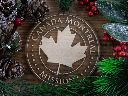 Canada Montreal Mission Christmas Ornament - Latter-Day Saint LDS Missionary Gift - Book of Mormon