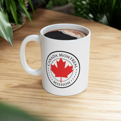 Canada Montreal Mission Circular Flag White Ceramic Mug - Latter-Day Saint LDS Missionary Gift - Book of Mormon