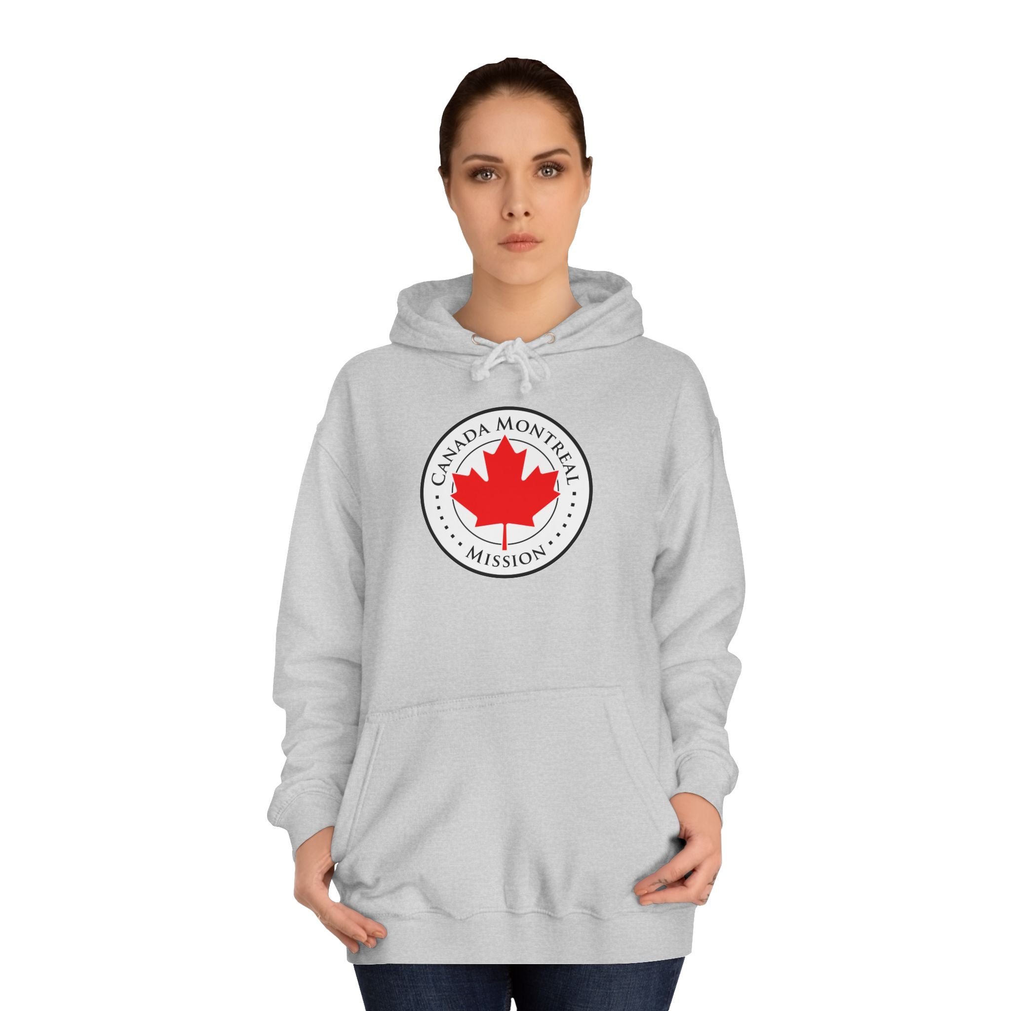 Canada Montreal Mission Flag Logo (White Border) College Hoodie - Latter-Day Saint LDS Missionary Gift - Book of Mormon