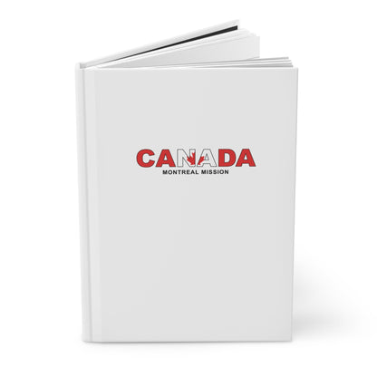 Canada Montreal Mission Flag Title White Hardcover Journal Matte - Latter-Day Saint LDS Missionary Gift - Book of Mormon