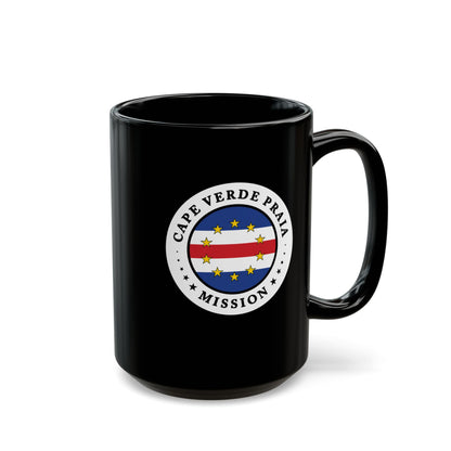 Cape Verde Praia Mission Circular Flag Black Ceramic Mug - Latter-Day Saint LDS Missionary Gift - Book of Mormon