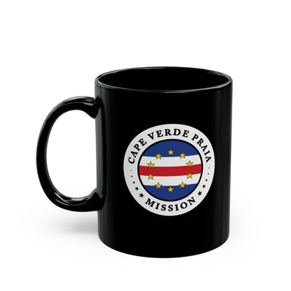 Cape Verde Praia Mission Circular Flag Black Ceramic Mug - Latter-Day Saint LDS Missionary Gift - Book of Mormon