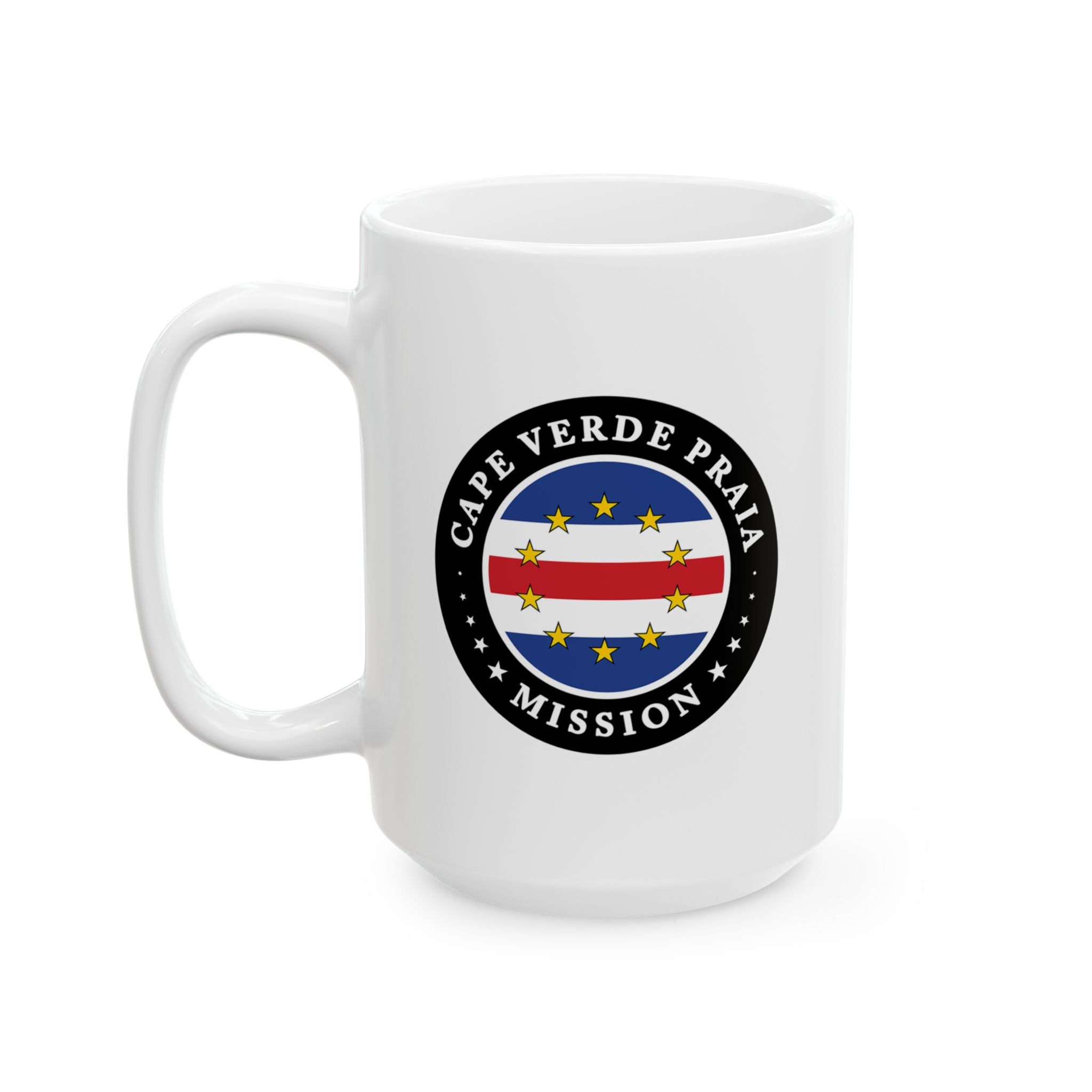 Cape Verde Praia Mission Circular Flag White Ceramic Mug - Latter-Day Saint LDS Missionary Gift - Book of Mormon