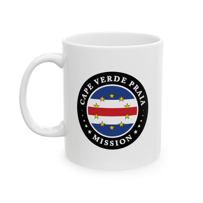 Cape Verde Praia Mission Circular Flag White Ceramic Mug - Latter-Day Saint LDS Missionary Gift - Book of Mormon