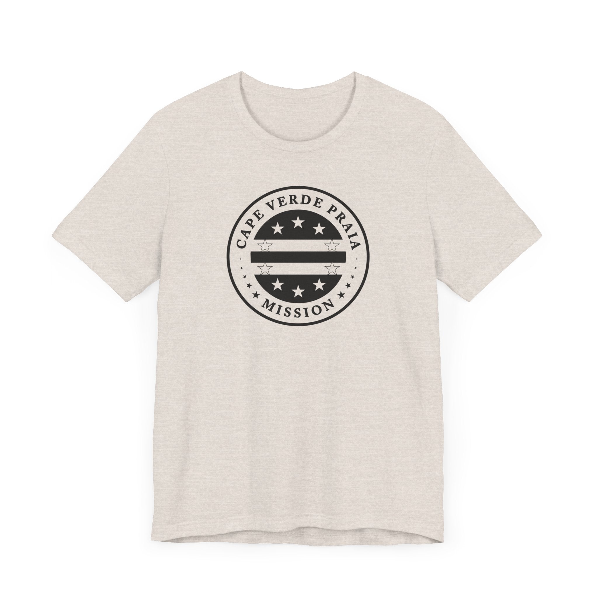 Cape Verde Praia Mission Circular Monochrome Logo T-Shirt - Latter-Day Saint LDS Missionary Gift - Book of Mormon