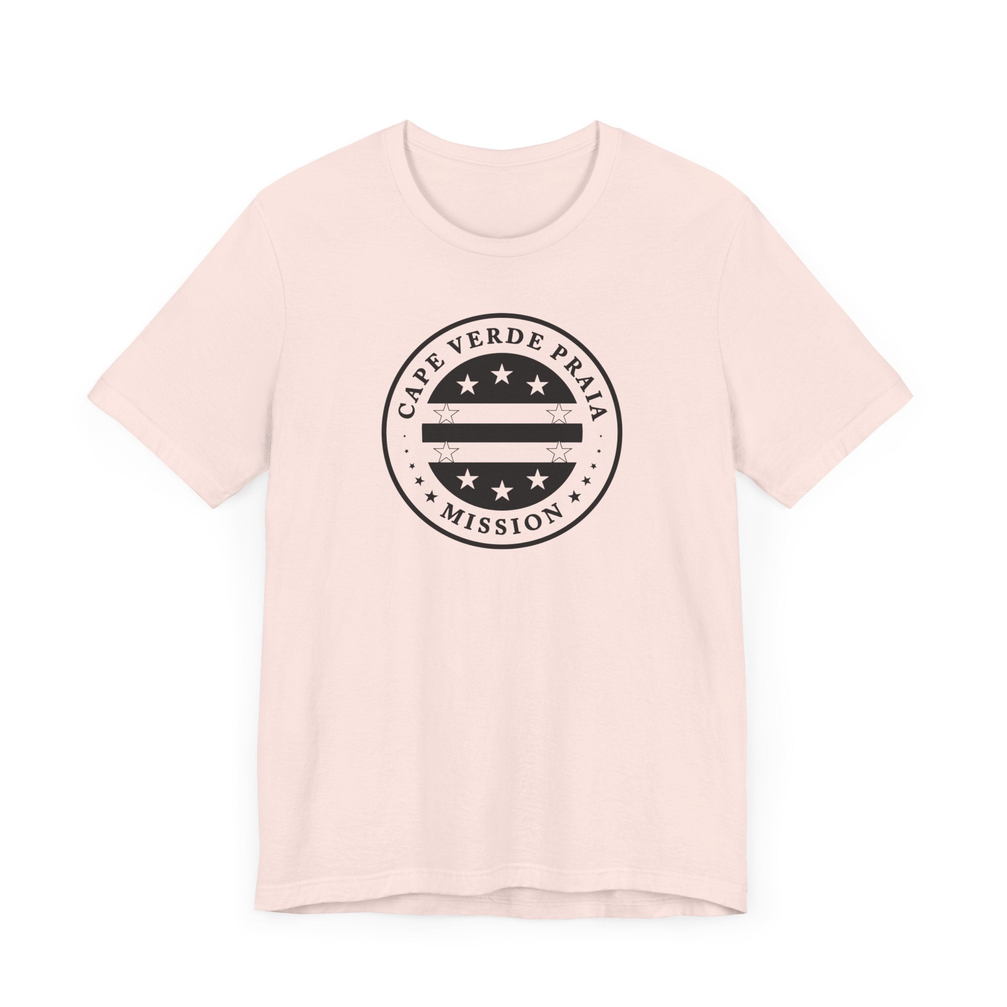 Cape Verde Praia Mission Circular Monochrome Logo T-Shirt - Latter-Day Saint LDS Missionary Gift - Book of Mormon