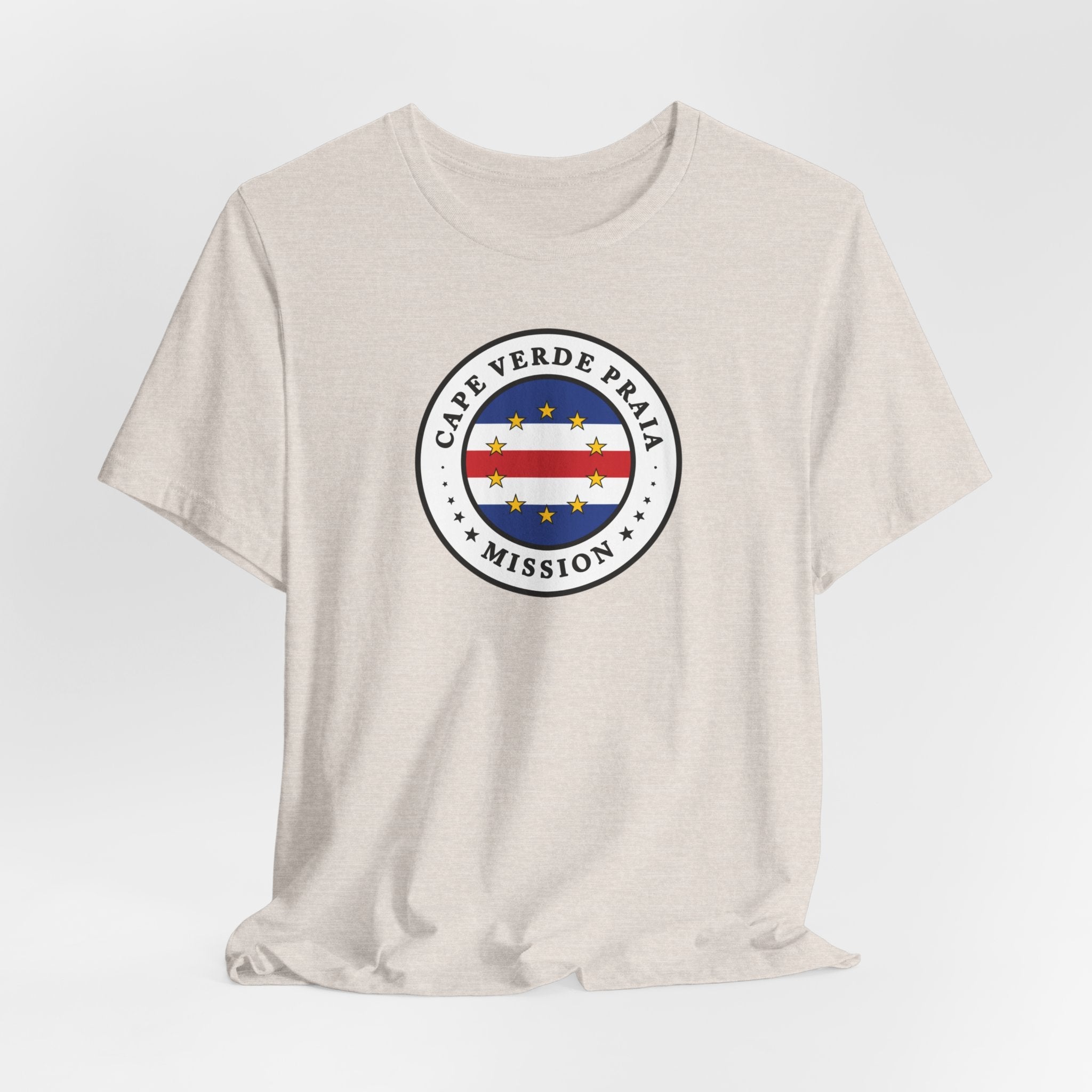 Cape Verde Praia Mission Flag Logo (White Border) T-shirt - Latter-Day Saint LDS Missionary Gift - Book of Mormon