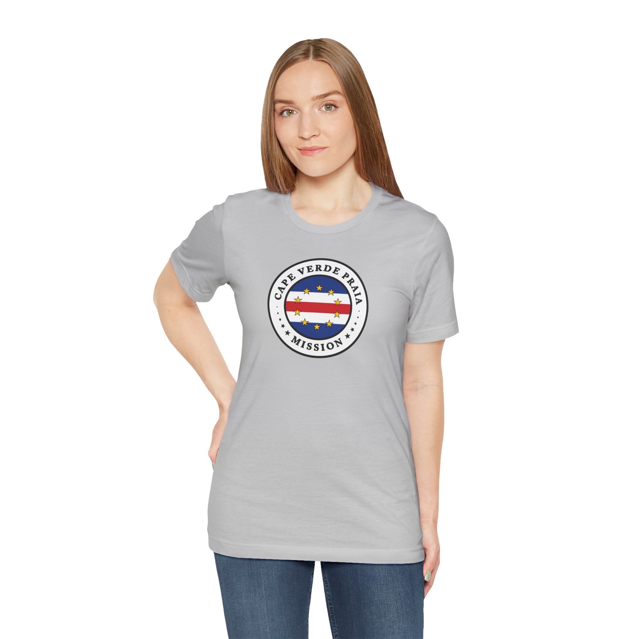 Cape Verde Praia Mission Flag Logo (White Border) T-shirt - Latter-Day Saint LDS Missionary Gift - Book of Mormon