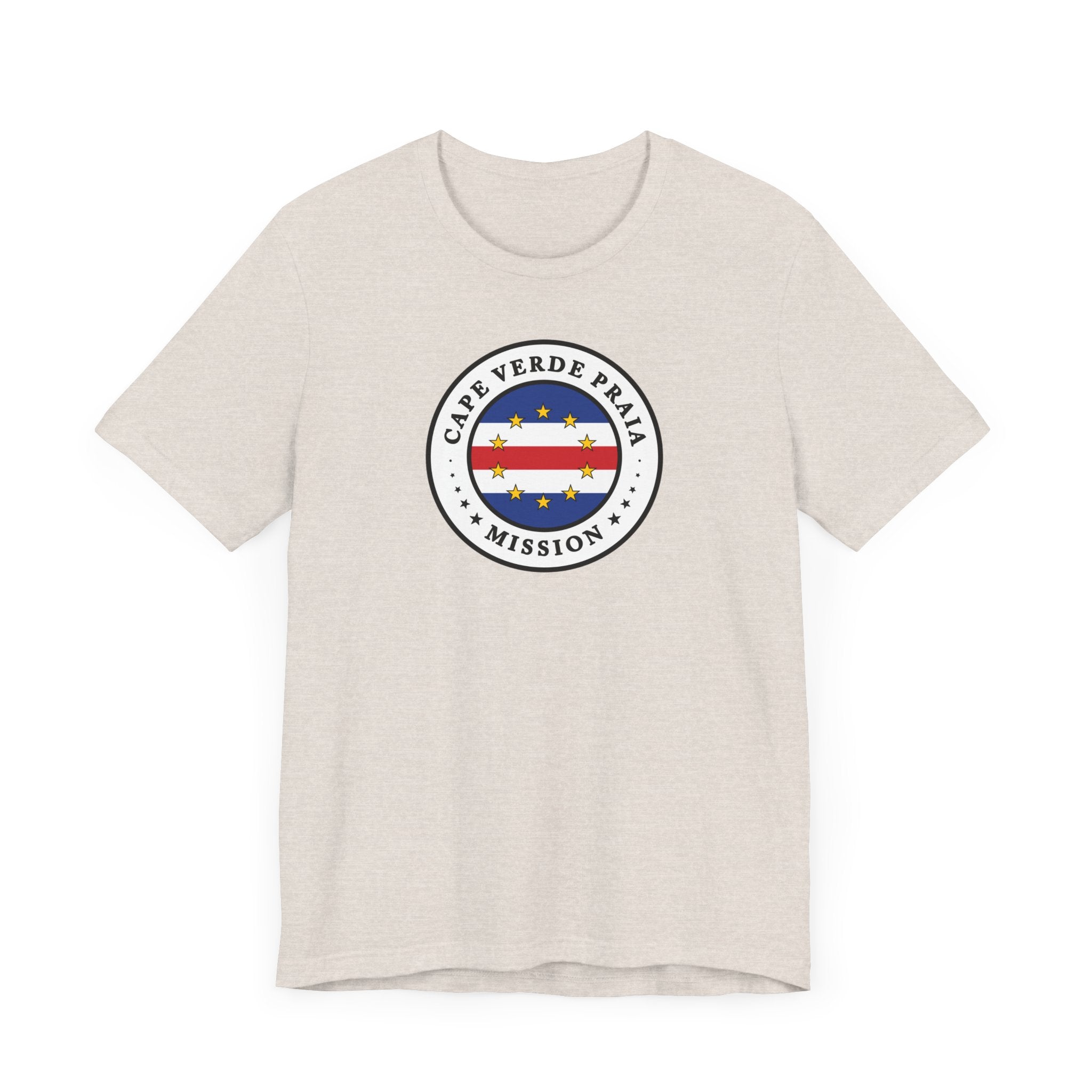 Cape Verde Praia Mission Flag Logo (White Border) T-shirt - Latter-Day Saint LDS Missionary Gift - Book of Mormon