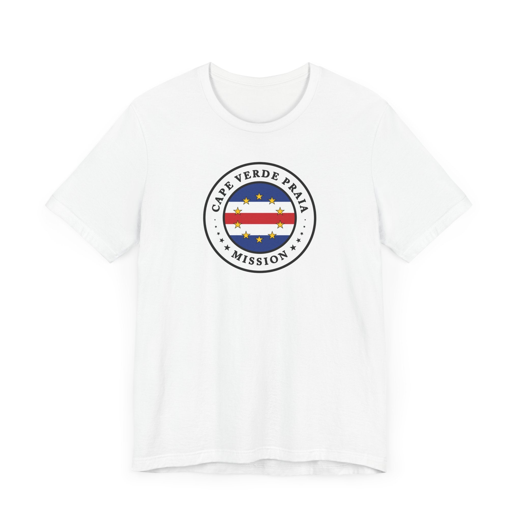 Cape Verde Praia Mission Flag Logo (White Border) T-shirt - Latter-Day Saint LDS Missionary Gift - Book of Mormon