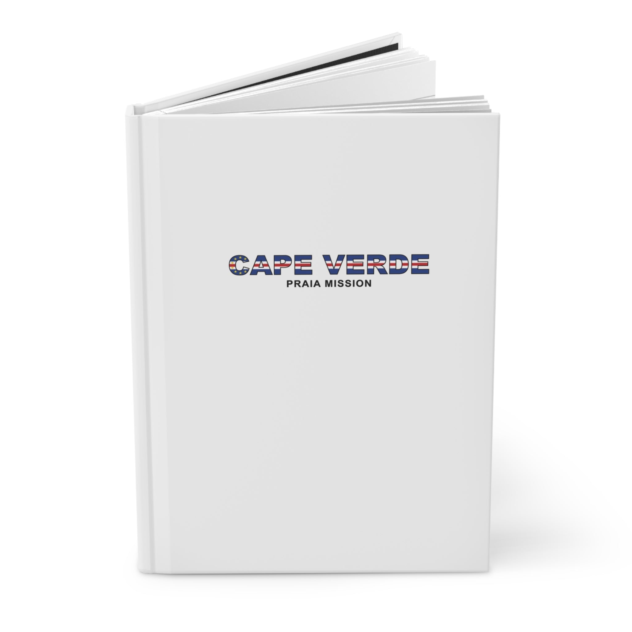 Cape Verde Praia Mission Flag Title White Hardcover Journal Matte - Latter-Day Saint LDS Missionary Gift - Book of Mormon