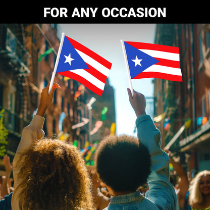 G128 2 Pack: Puerto Rico Puerto Rican Car Flag | 11x17 In | Double LiteWeave Pro Series Double Sided Printed 150D Polyester | Flagpole Included | Perfect for Festival Celebrations, Parades