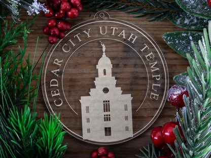 Cedar City Utah Temple Christmas Ornament - Latter-Day Saint LDS Missionary Gift - Book of Mormon