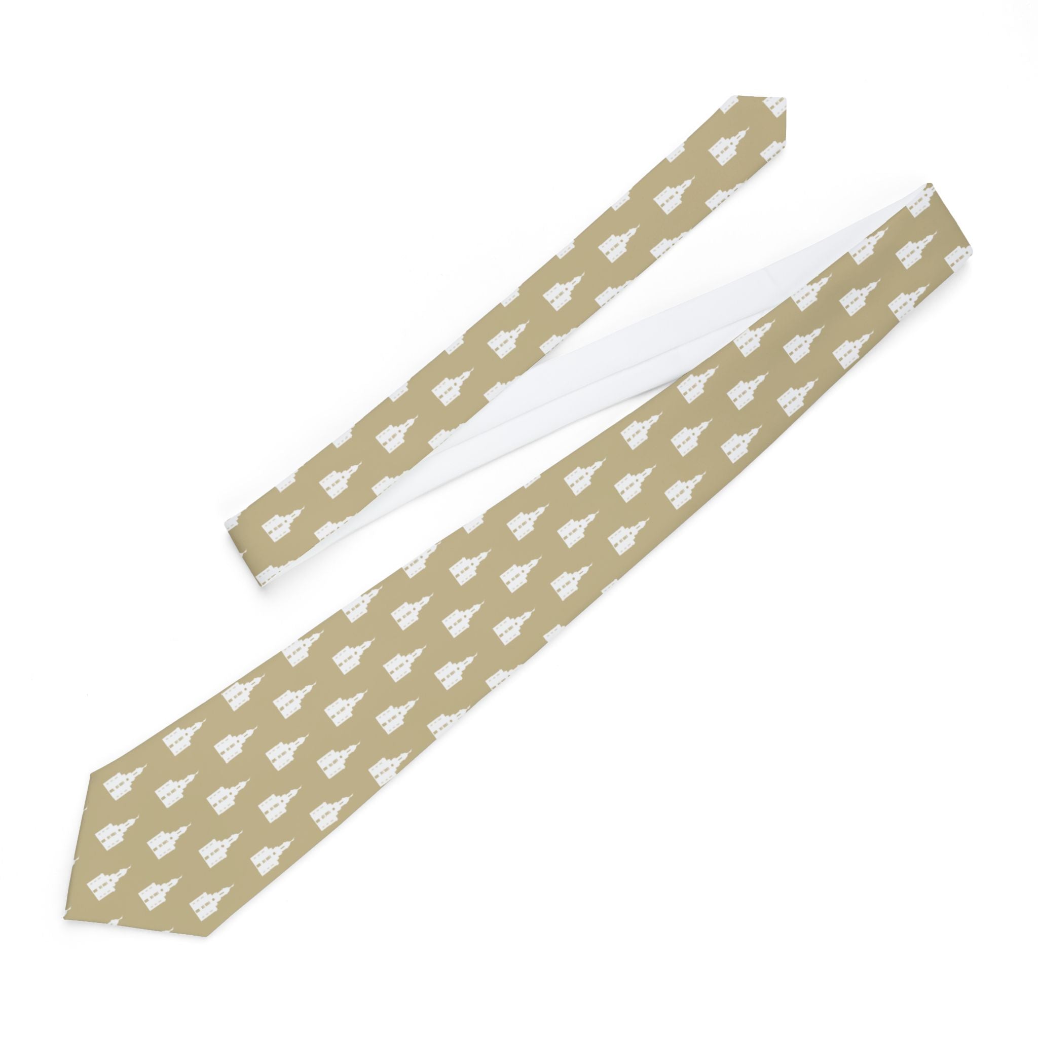 Cedar City Utah Temple Patterned Neck Tie for Elders (Sand)