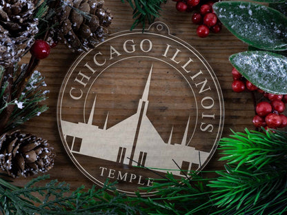 Chicago Illinois Temple Christmas Ornament - Latter-Day Saint LDS Missionary Gift - Book of Mormon