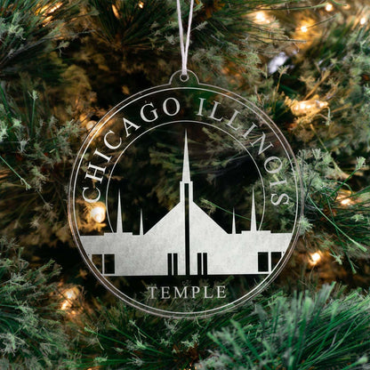 Chicago Illinois Temple Christmas Ornament - Latter-Day Saint LDS Missionary Gift - Book of Mormon