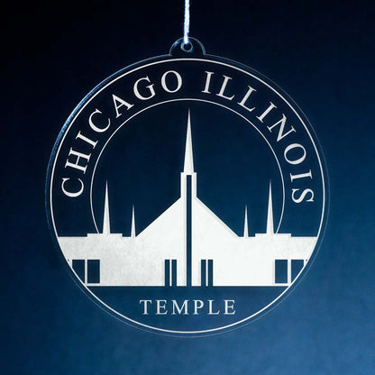 Chicago Illinois Temple Christmas Ornament - Latter-Day Saint LDS Missionary Gift - Book of Mormon