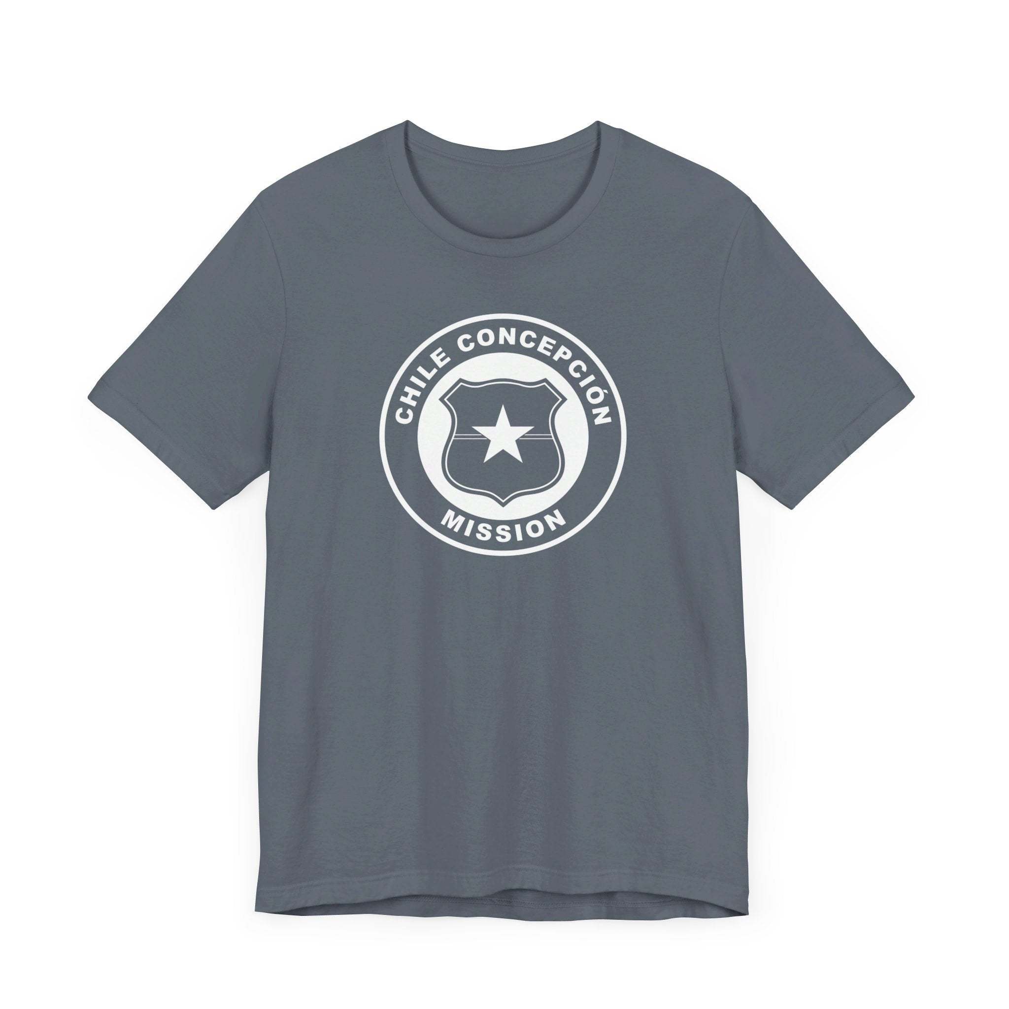 Chile Concepcion Mission Circular Monochrome Logo T-Shirt - Latter-Day Saint LDS Missionary Gift - Book of Mormon