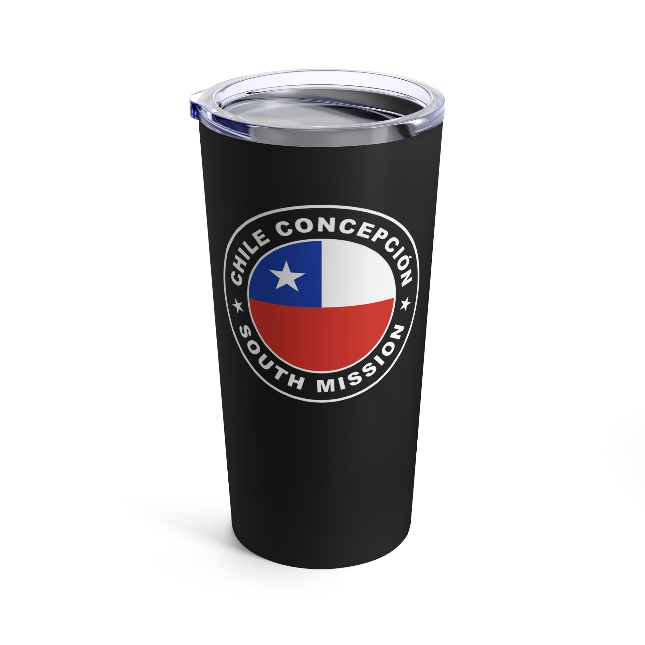 Chile Concepcion South Mission Flag Logo Tumbler 20oz Black - Latter-Day Saint LDS Missionary Gift - Book of Mormon