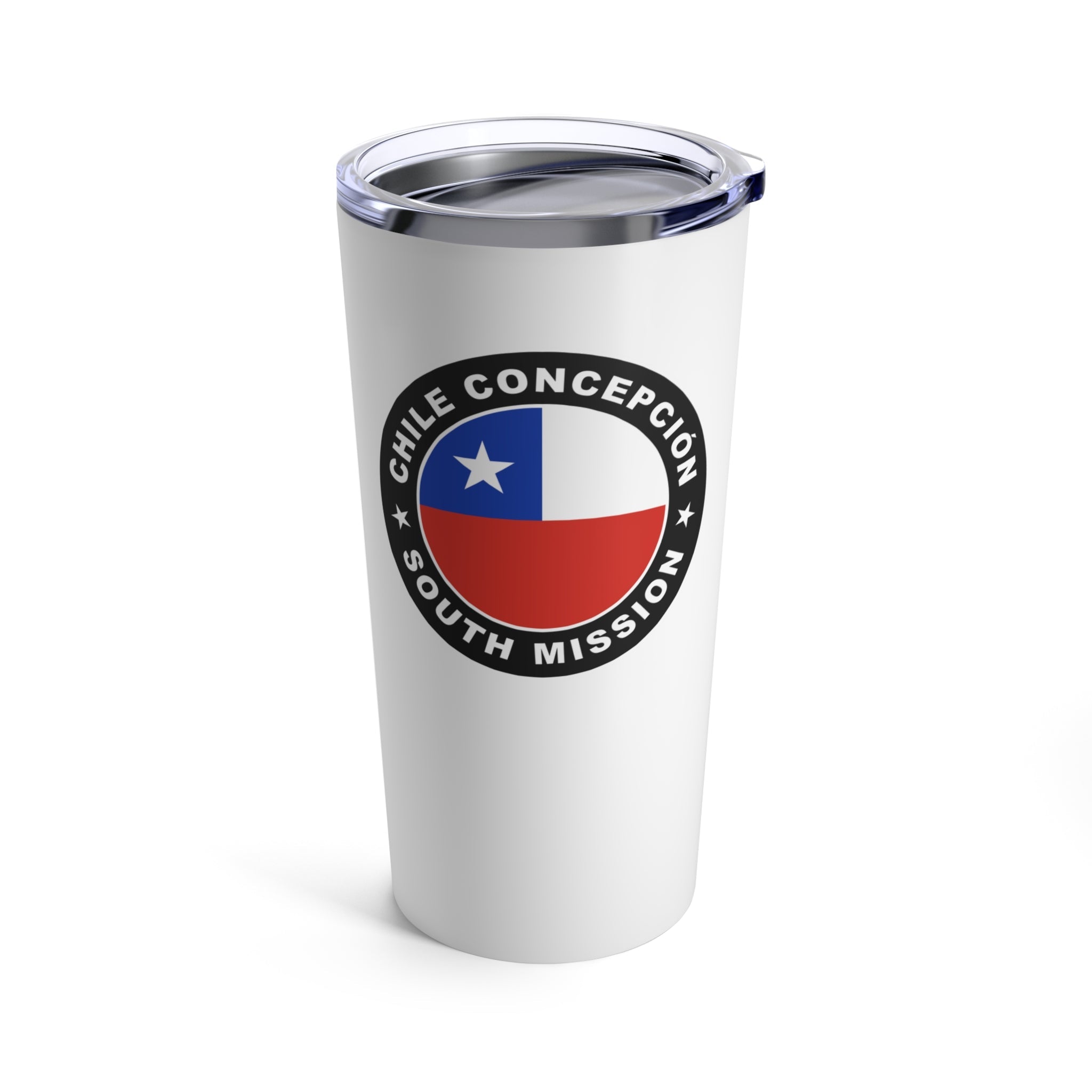 Chile Concepcion South Mission Flag Logo Tumbler 20oz White - Latter-Day Saint LDS Missionary Gift - Book of Mormon