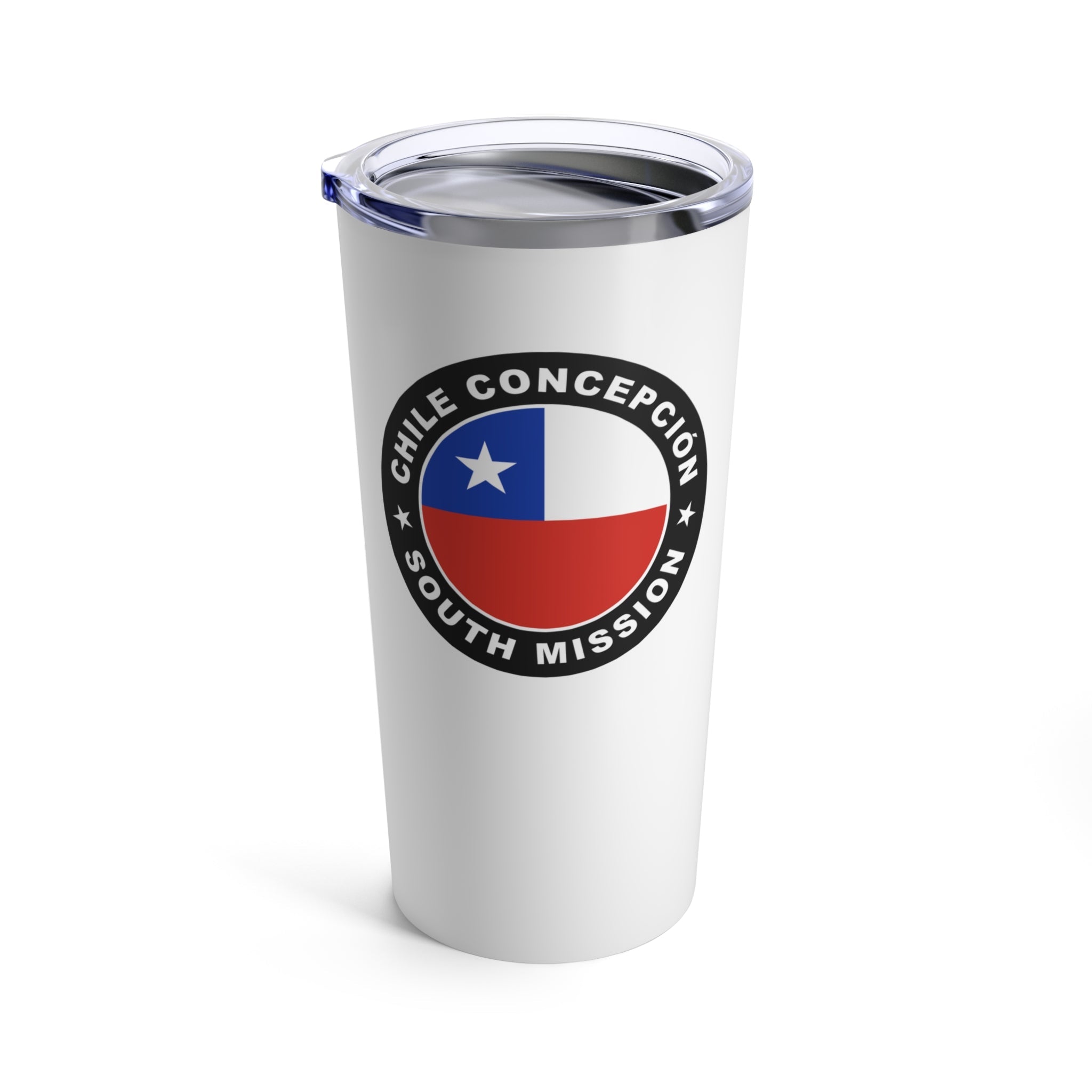 Chile Concepcion South Mission Flag Logo Tumbler 20oz White - Latter-Day Saint LDS Missionary Gift - Book of Mormon