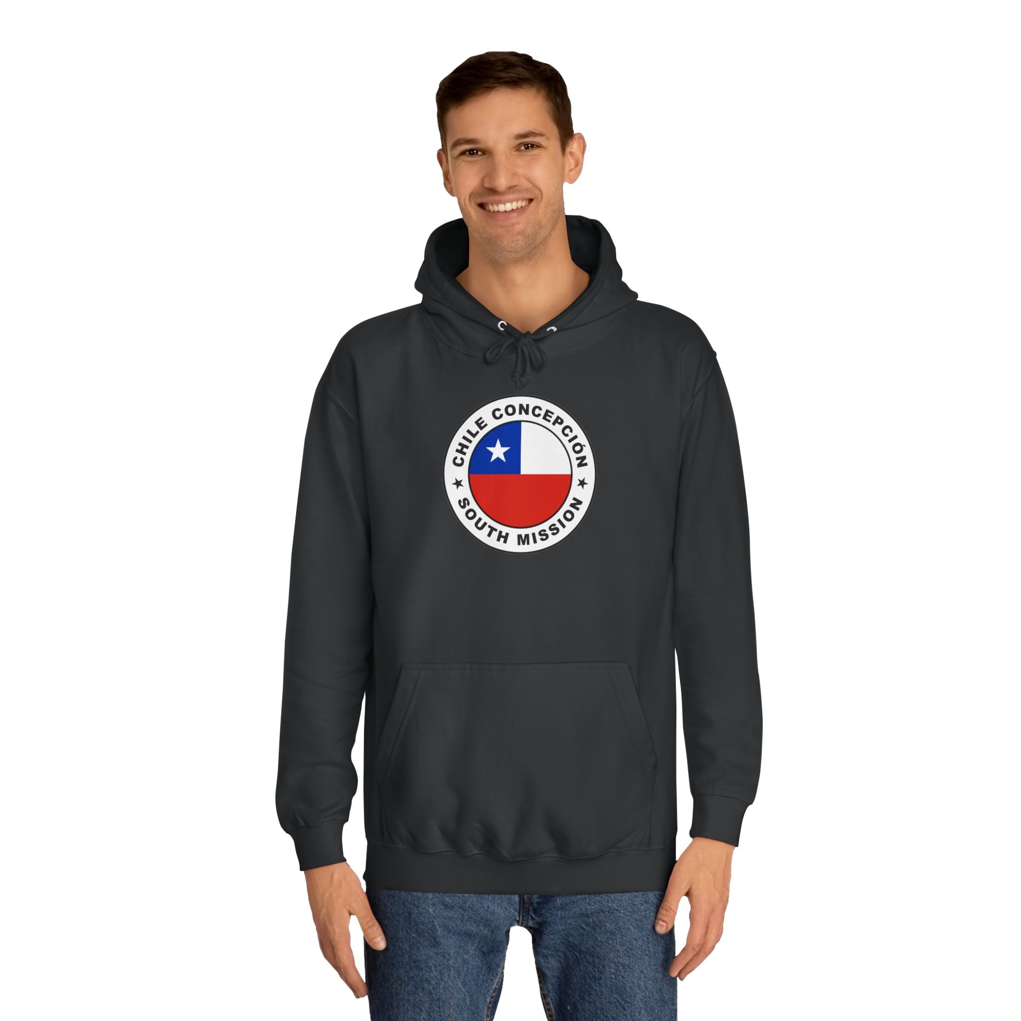 Chile Concepcion South Mission Flag Logo (White Border) College Hoodie - Latter-Day Saint LDS Missionary Gift - Book of Mormon