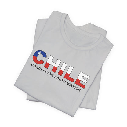 Chile Concepcion South Mission Flag Title T-shirt - Latter-Day Saint LDS Missionary Gift - Book of Mormon