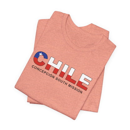 Chile Concepcion South Mission Flag Title T-shirt - Latter-Day Saint LDS Missionary Gift - Book of Mormon