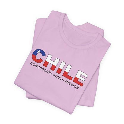 Chile Concepcion South Mission Flag Title T-shirt - Latter-Day Saint LDS Missionary Gift - Book of Mormon