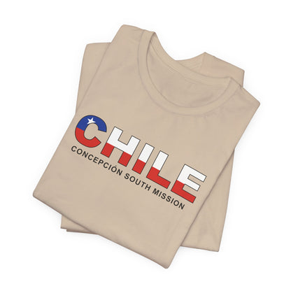 Chile Concepcion South Mission Flag Title T-shirt - Latter-Day Saint LDS Missionary Gift - Book of Mormon