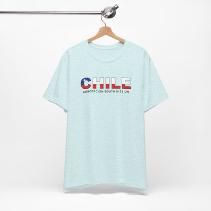 Chile Concepcion South Mission Flag Title T-shirt - Latter-Day Saint LDS Missionary Gift - Book of Mormon