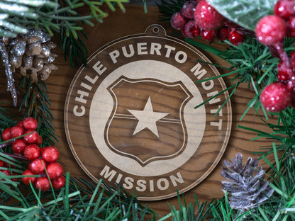 LDS Chile Puerto Montt Mission Christmas Ornament with Christmas Decorations