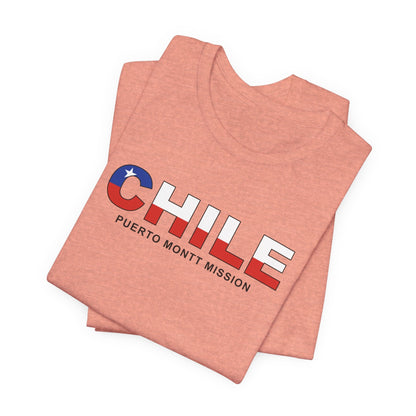 Chile Puerto Montt Mission Flag Title T-shirt - Latter-Day Saint LDS Missionary Gift - Book of Mormon