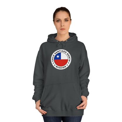 Chile Santiago North Mission Flag Logo (White Border) College Hoodie - Latter-Day Saint LDS Missionary Gift - Book of Mormon