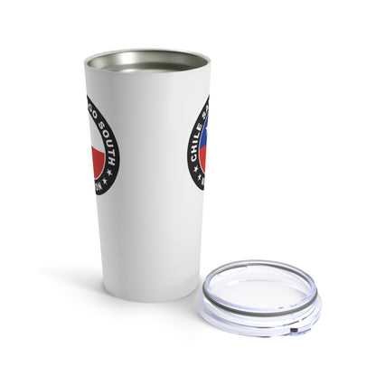 Chile Santiago South Mission Flag Logo Tumbler 20oz White - Latter-Day Saint LDS Missionary Gift - Book of Mormon