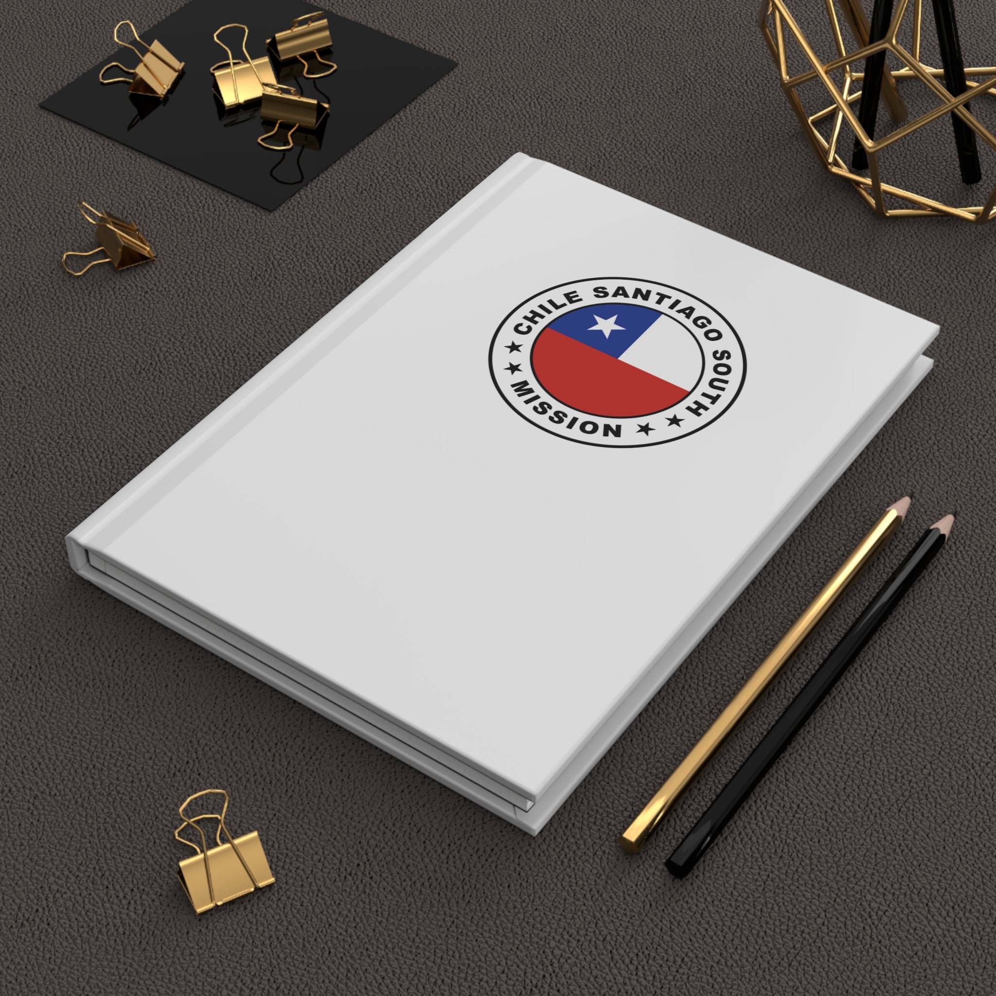 Chile Santiago South Mission Logo Design White Hardcover Journal Matte - Latter-Day Saint LDS Missionary Gift - Book of Mormon