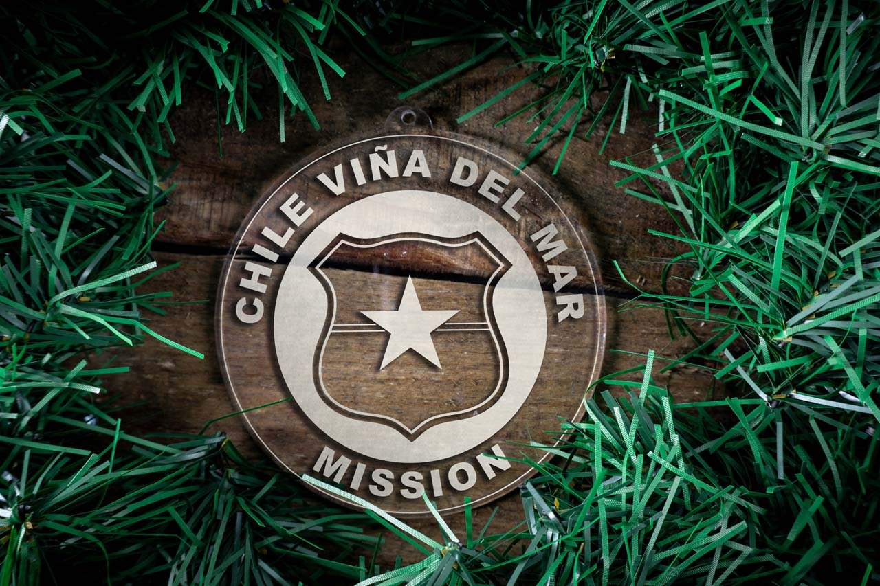 Chile Vina del Mar Mission Christmas Ornament - Latter-Day Saint LDS Missionary Gift - Book of Mormon