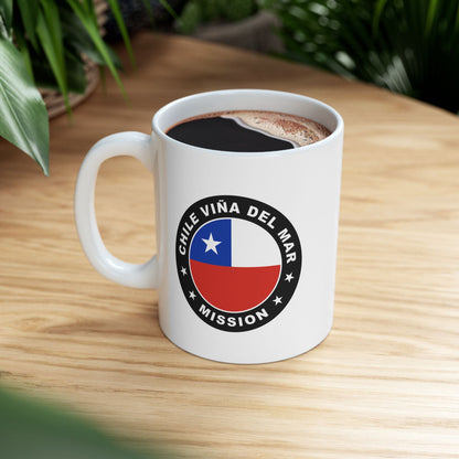 Chile Vina del Mar Mission Circular Flag White Ceramic Mug - Latter-Day Saint LDS Missionary Gift - Book of Mormon