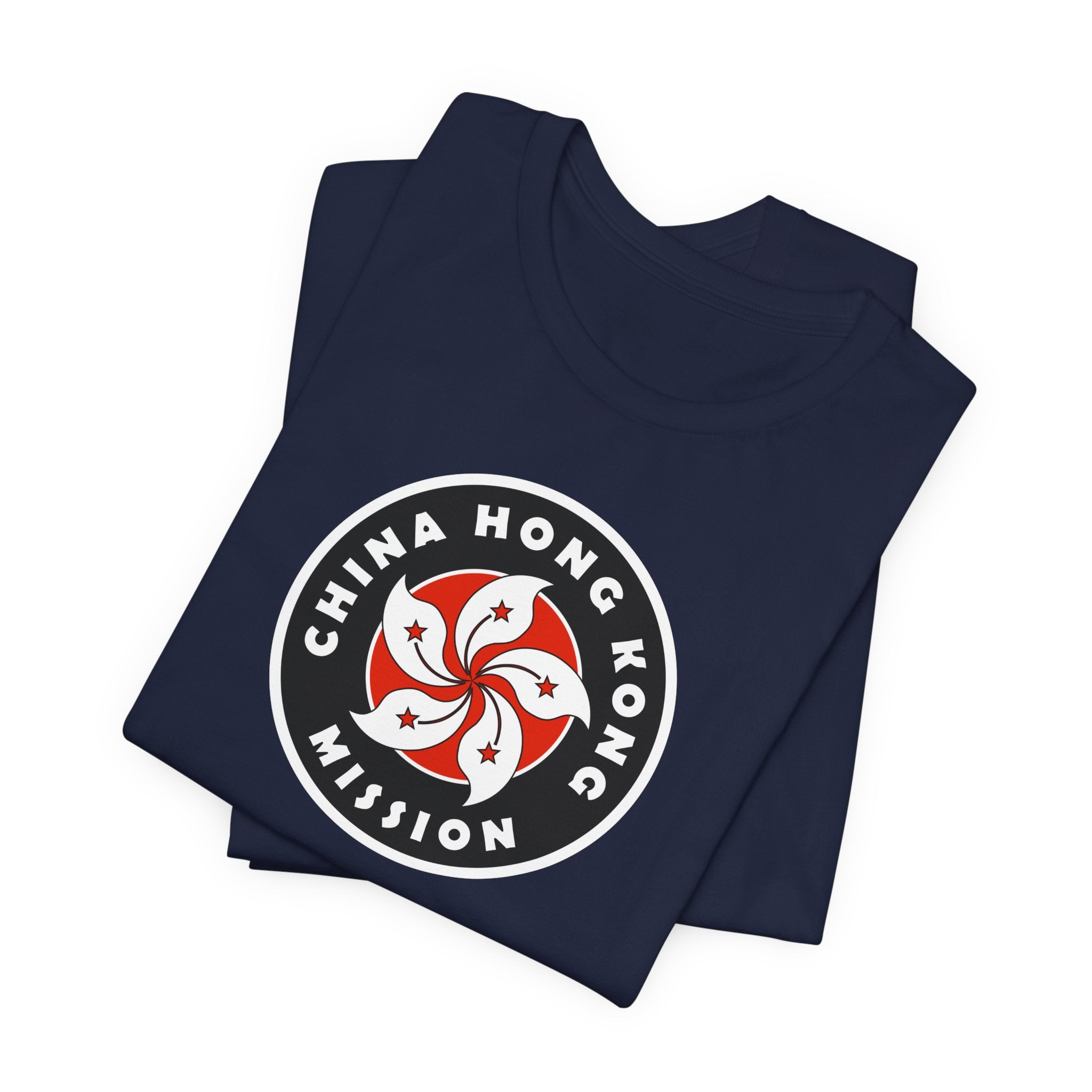 China Hong Kong Mission Flag Logo (Black Border) T-shirt - Latter-Day Saint LDS Missionary Gift - Book of Mormon