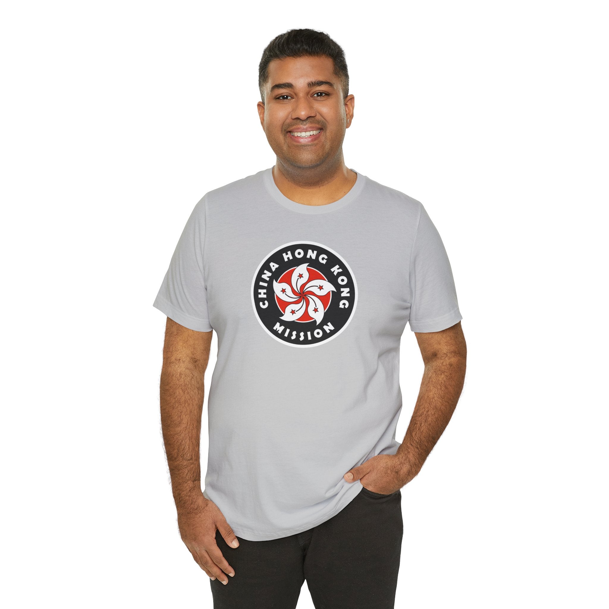 China Hong Kong Mission Flag Logo (Black Border) T-shirt - Latter-Day Saint LDS Missionary Gift - Book of Mormon