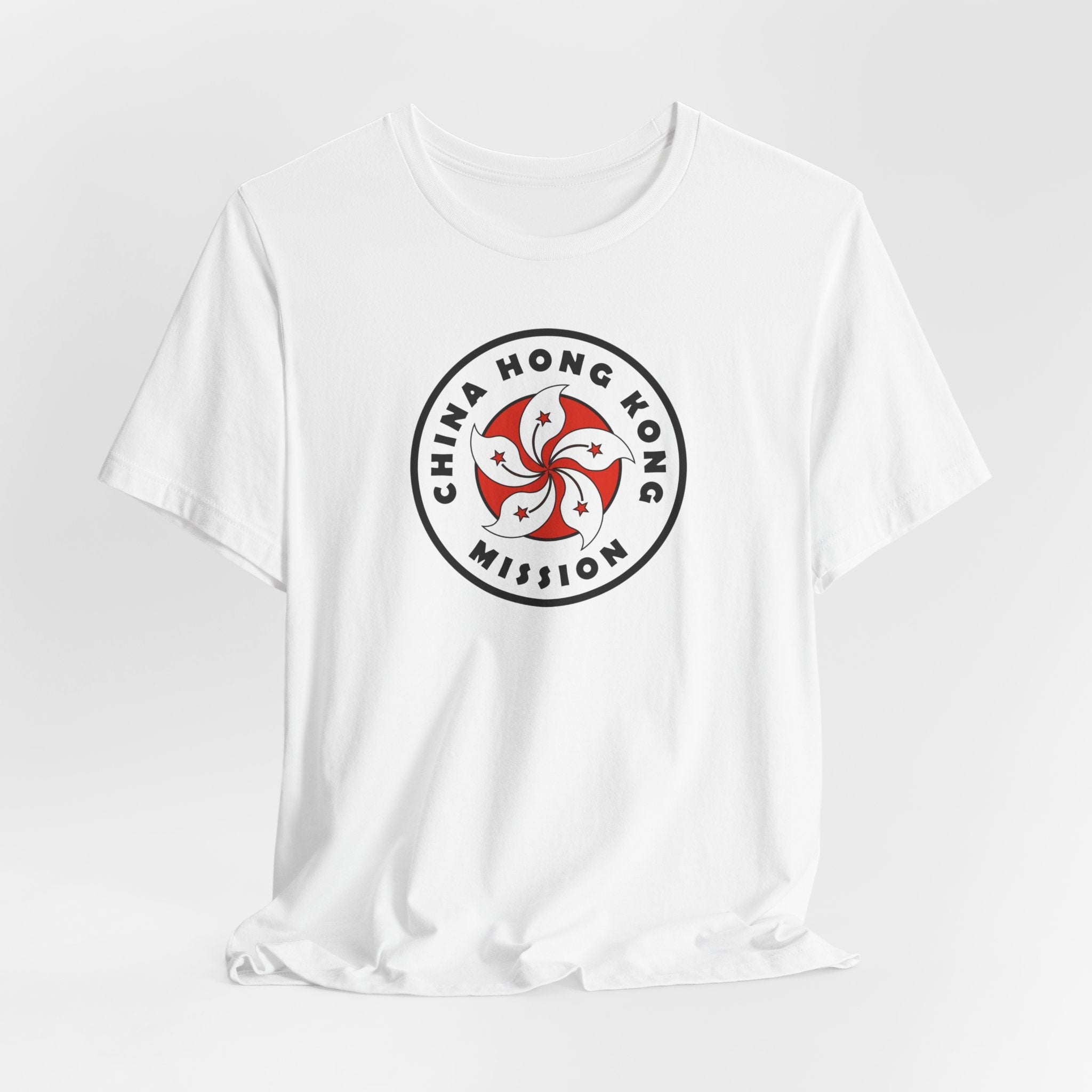 China Hong Kong Mission Flag Logo (White Border) T-shirt - Latter-Day Saint LDS Missionary Gift - Book of Mormon