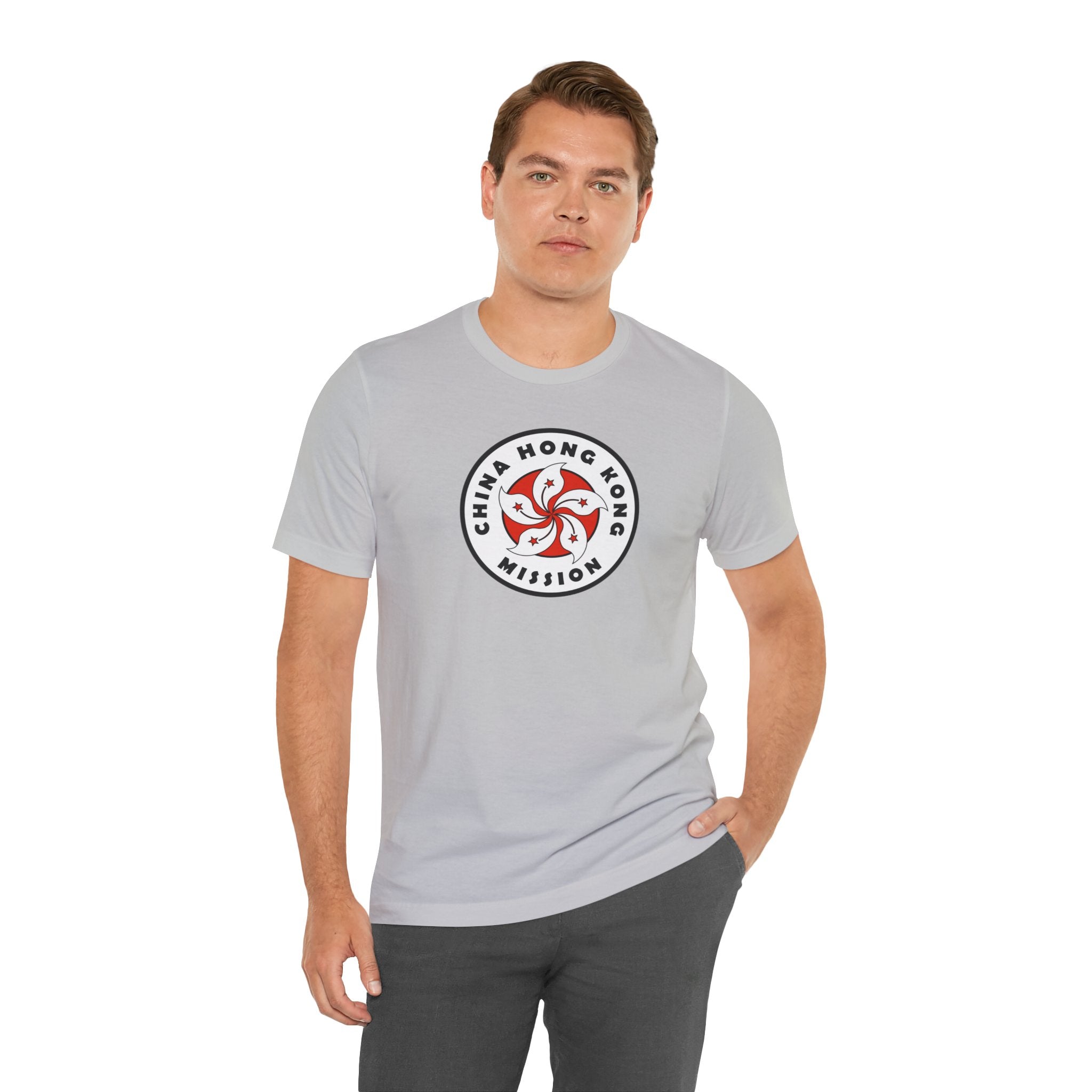 China Hong Kong Mission Flag Logo (White Border) T-shirt - Latter-Day Saint LDS Missionary Gift - Book of Mormon