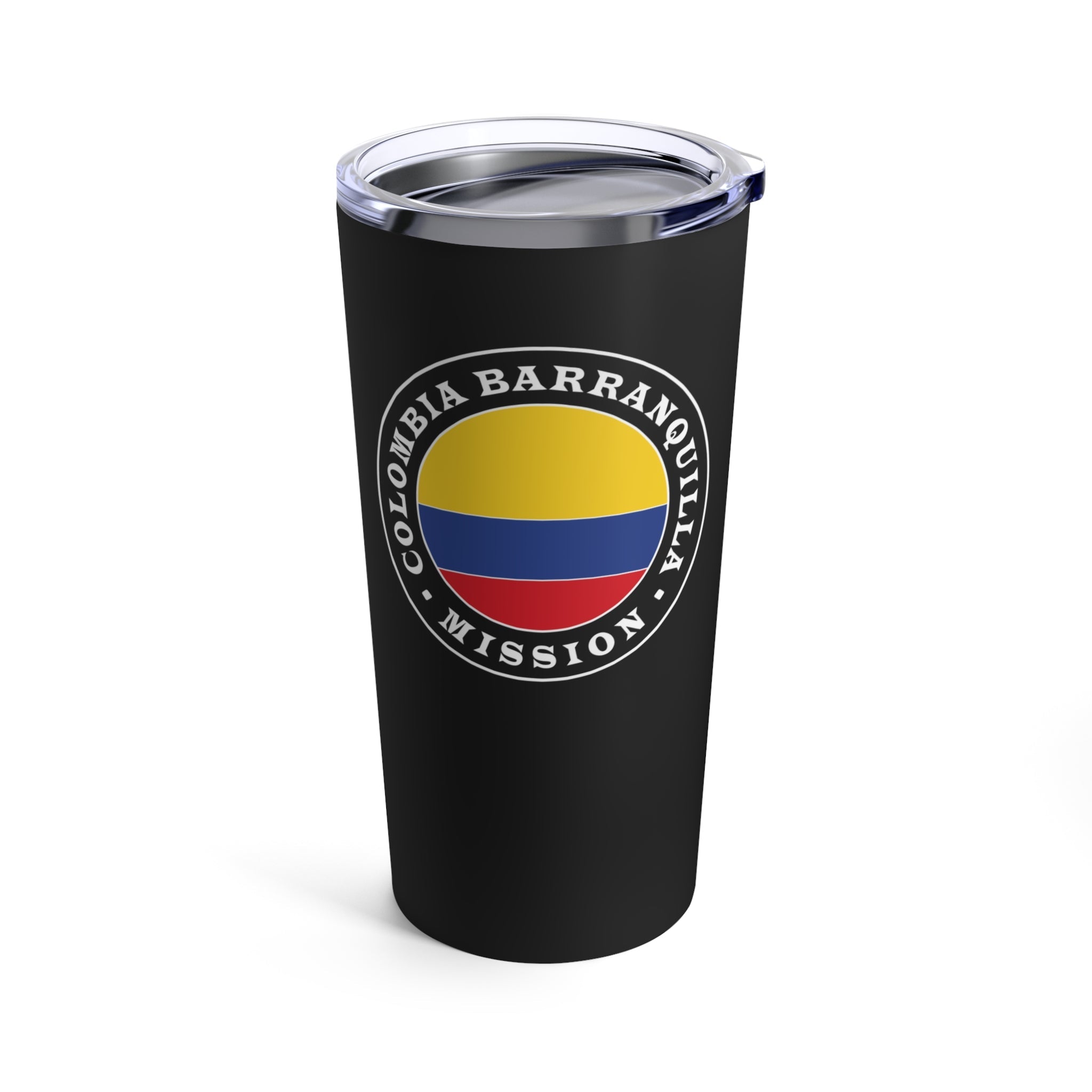 Colombia Barranquilla Mission Flag Logo Tumbler 20oz Black - Latter-Day Saint LDS Missionary Gift - Book of Mormon