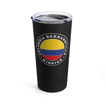 Colombia Barranquilla Mission Flag Logo Tumbler 20oz Black - Latter-Day Saint LDS Missionary Gift - Book of Mormon