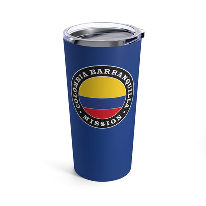 Colombia Barranquilla Mission Flag Logo Tumbler 20oz Blue - Latter-Day Saint LDS Missionary Gift - Book of Mormon