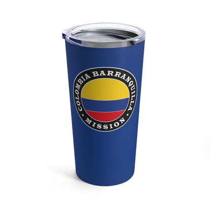 Colombia Barranquilla Mission Flag Logo Tumbler 20oz Blue - Latter-Day Saint LDS Missionary Gift - Book of Mormon